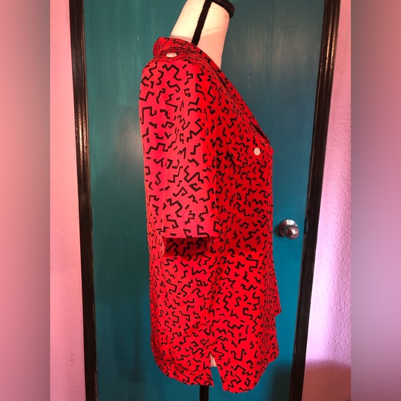 Vintage Chaus Short Sleeve Art Deco Blouse Size L - Picture 3 of 16